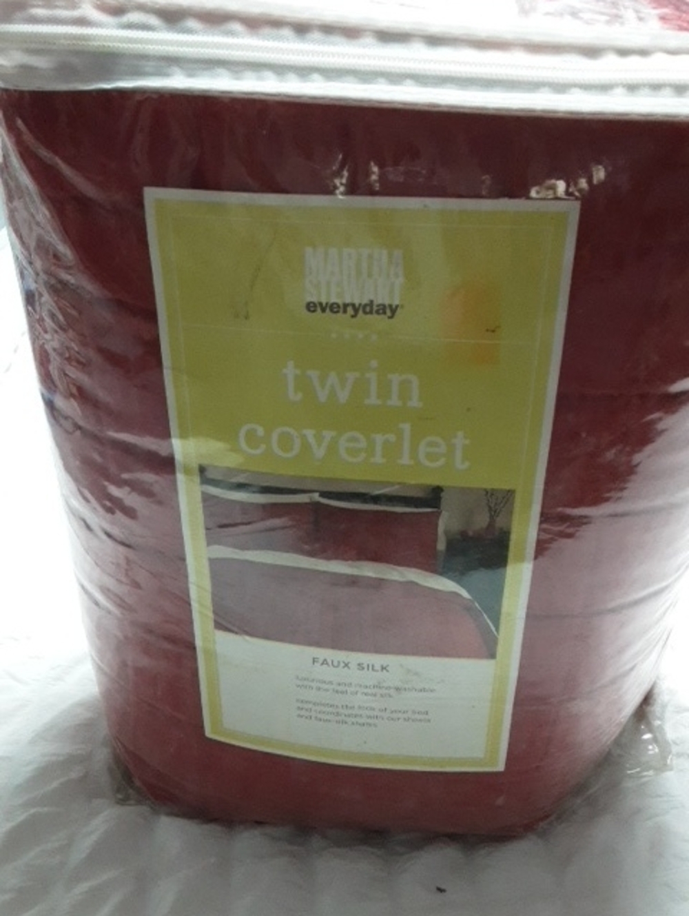 Martha Stewart Twin Coverlet in Cardinal Color.